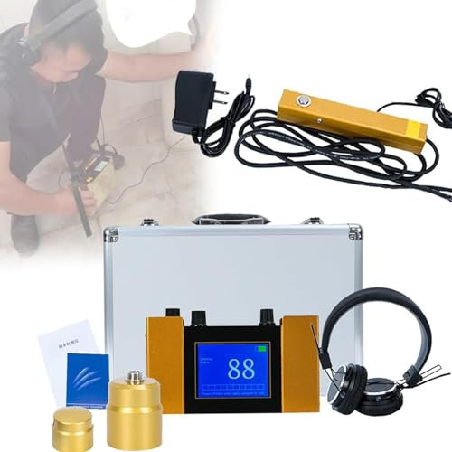 KJHYYPP Detector de Fugas de Agua, Herramienta Profesional de detección de Fugas de Alta Resistencia con Auriculares para tuberías de Agua/tuberías de Cemento/tuberías de Acero.