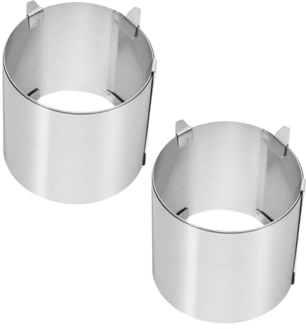 Ipetboom Edelstahl Mousse Kuchenform 2 Stück 6-10cm Verstellbare | Kleiner Tortenring, Glatt und Antihaft, Spülmaschinenfest, Gefrier und Mikrowellengeeignet