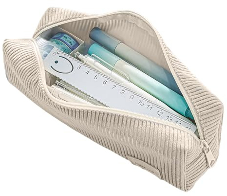 Pochette À Crayons | Trousse À Stylo En Velours Côtelé Doux Ouverture Large - Organisation Fournitures Scolaires Pour Études Créatives Collège Lycée Écolier Adolescent Salle De Classe Voyage