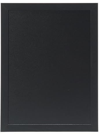 Deflecto Wall Mounted Chalkboard, Durable Writable Message Board, Easy Wipe Surface for Restaurants, Cafés, Kitchens and Events - Single Pack, 40cm x 60cm Black