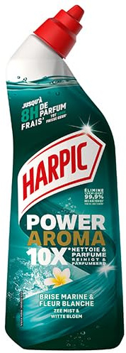 Harpic Gel WC Nettoyant Antibactérien Brise Marine & Fleur Blanche 750ml | Power Aroma - Surpuissant, Nettoie et parfume