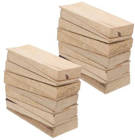 SHINEOFI 20 Pièces Cales Bois pour Fixation de Manche Cales Bois de Hêtre Naturel Kit de Réparation pour Outils Agricoles Calage Stable pour Manches de Houe et Hache Installation Facile