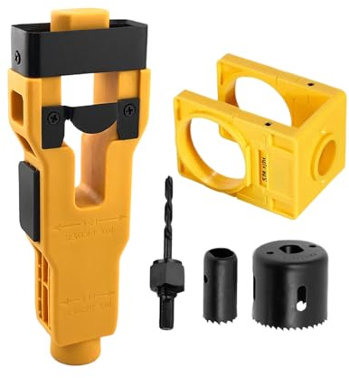 Door Lock Mortise Jig - Accurate Door Hole Drilling Template Kit | Adjustable Đoor Latch Tool, Router Guide Jig for Entry Cabinet Repair DIY Home Improvement