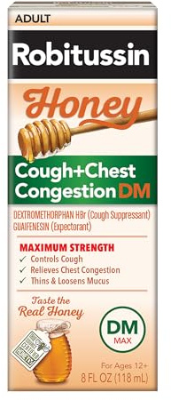 Robitussin Honey DM Max Cough Plus Chest Congestion, Adult Formula - 8 Fl Oz.