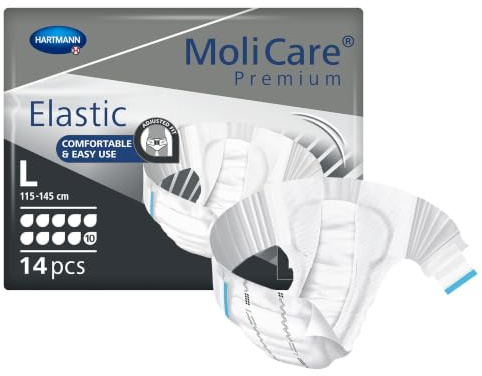 MoliCare premium Elastic 10 Tropfen Inkontinenzslips | Größe L | 4 x 14 St.