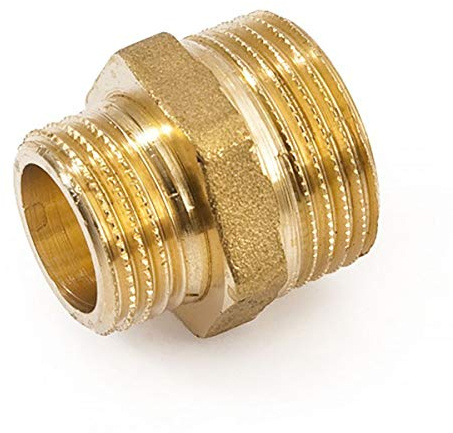 Messing Reduziernippel 2 AG x 1 1/2 AG ist ein Fitting zum Verbinden zweier Rohre mit Innengewinde unterschiedlicher Dimensionen als Reduzierung im Sanitärbereich