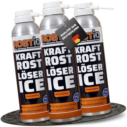 Rostio Kraft Rostlöser Spray Ice | Extrem Kraft Profi Rost-löser EIS für Schrauben | Muttern | Auto | Fahrrad (3 Stück)