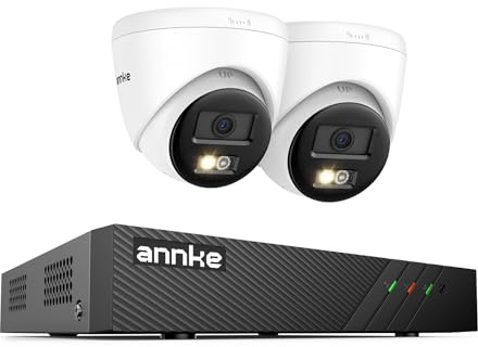 ANNKE 2 Way Audio 3K PoE CCTV System Outdoor,8CH 4K NVR with 2 IP Cameras | 100FT Colour Night Vision, Smart Motion Detection, Remote Access, IP67 Weatherproof, No Hard Drive
