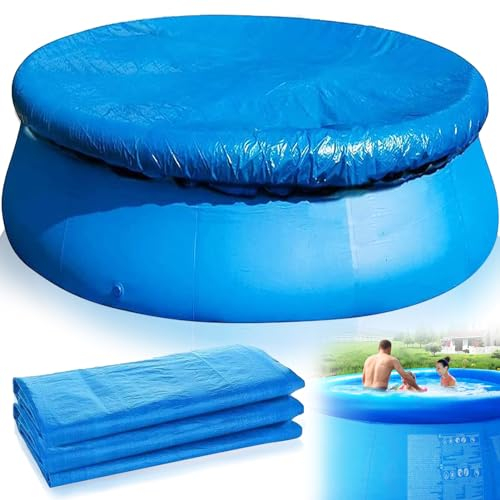Pool Cover, 8FT Round Swimming Pool Cover for Above Ground Pools Waterproof Dustproof Protector for Inflatable Pool
