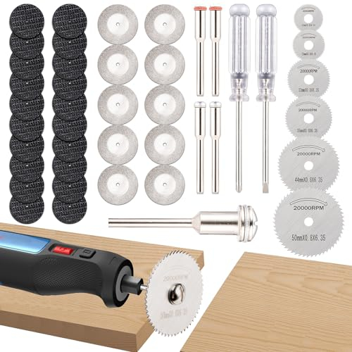 44 Lame Per Sega, Set di Lame Circolari, Set di Accessori Per Legno, Vetro, Plastica, Alluminio e Lamiera Sottile, set di Attrezzi Per Riparazione Multi Strumenti, Strumenti Rotativi