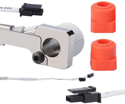 POLISI3D 24V 50W CHC Glatt Bohrung Keramik HeaterCore Heatblock Kit Hohe Temperaturbeständigkeit bis 320°C Kompatibel mit RapidChange REVO Hotend oder Extruder 3D Drucker (104NT-4)