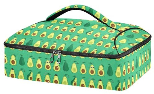 Mnsruu Divertente contenitore per casseruola di avocado per cibi caldi o freddi, borsa termica per casseruole con coperchio, per viaggi, feste, picnic, Avocado divertente., Taglia unica