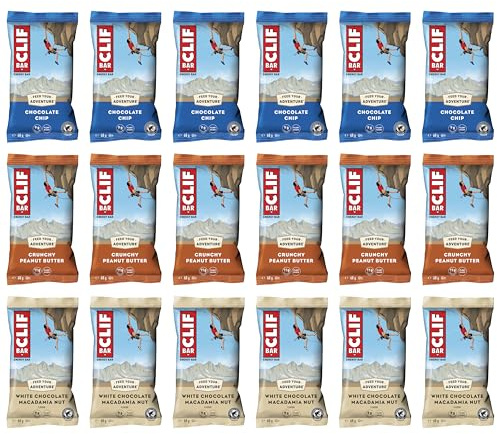 CLIF Bar ENERGY BAR Mixed Flavour Variety-Pack x 18 bars | Nutritional Bar | Source of Plant Based Protein | 18 bars x 68g