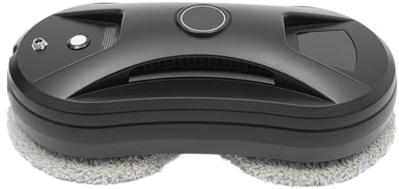 Fensterputzroboter, Elektrischer Fensterreiniger Roboter, fenstersauger mit 35ML Wassertank, 2800pa Starke Saugkraft, Anti-Drop Automatischer Fensterputzer, 10 Tücher, weiß, Fernbedienung