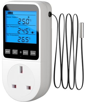 INKBIRDPLUS Digital Timer Plug Socket, Thermostat Temperature Controller | Plug in Thermostat Timer with Cycle Time Period Control, Heating/Cooling for Reptile, Incubation, Lizard, Vivarium