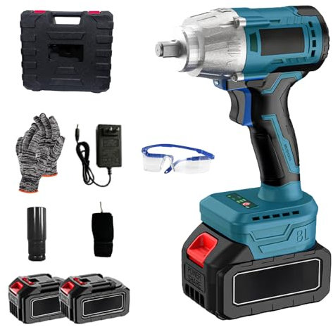 VOLTIX Avvitatore a Impulsi Cordless 21V, 320N.M Motore Brushless, Avvitatore a Percussione a 2 Velocità, Elevata Coppia, con Luce LED, Batteria Ricaricabile, Ideale per Riparazione Auto, Fai da Te e