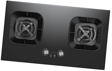 Gas Stove,Portable 2 Burners Gas Hob NG/LPG Automatic Ignition, Gas Cooktop with Flameout Protection 5.2KW Desktop and Embedded,Gas Cooker for Outdoor Camping Home(LPG)
