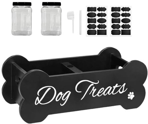yztju Hundefutter und Behälterset, Hund und Katzenbehälter Container Set - Organizer von Holzhund behandeln,Haushaltsstreit mit großer Kapazität versiegelte Dose Aufbewahrungsbox, umfasst Flaschen,