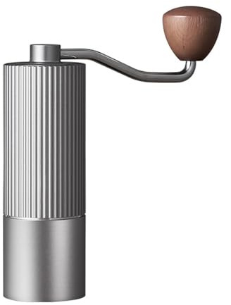 Macinacaffè Manuale Regolabile in Acciaio Inox, Macina Caffè con Manico per Espresso, Macinino Regolazione Macinatura per Moka e Caffettiera Francese