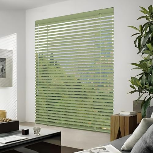 Aluminium Jalousie Horizontal Jalousien Für Fenster 25mm Lamelle nach Maß Breite 30 50 55 70 75 80 100 120 145 160cm für Fenster Venezianische Jalousette(Fruit Green)
