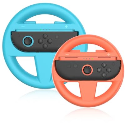 2 Pack Steering Wheels Compatible with Nintendo Switch 2 Console JoyCons, Racing Wheels for Mario Kart 8 Deluxe [Mariokart Switch 2 Steering Wheel Joycon Controller Attachment Accessories] (Steering
