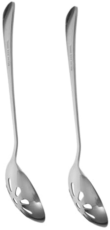 SMASOLO Cucchiai Forati Piccoli da Portata in Acciaio Inox, Utensili da Cucina Multiuso, Set da 2 Pezzi per Ristoranti e Banchetti, Colino da Cucina Facile da Pulire