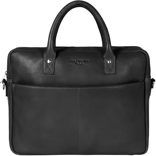 HOLZRICHTER Berlin - Große Aktentasche aus Leder (No 1-1), 30 x 39 x 10 cm Laptoptasche für Herren, Hochwertiges 15 Briefcase für die Arbeit, Businesstasche