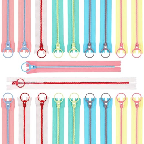 XoeLLe 20 Pièces Fermeture Eclair, Zip Fermeture Eclair, Accessoires Couture, Convient pour la Couture de Sacs, Vêtements pour Animaux, Trousses, Porte-cartes et Pochettes (30 cm et 35 cm)