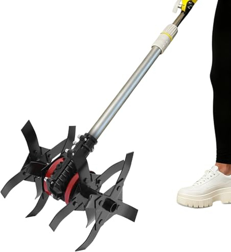 Cultivator Wheel, 9-Tooth Soil Loosening Wheel 45# Steel Lawn Mower Plow Depth Cultivation Tool Garden Tiller Attachment Applicable Rod Diameter:1.02in for Weeding Plowing (10.24 * 9.45in)