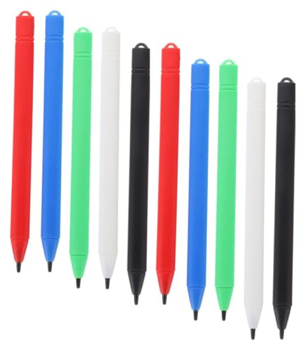 iplusmile 10pcs Lcd Drawing Tablet Pen Drawing Tablet Pen Plastic High Performance Comfortable Grip and Calculating Math Black Red Blue Green White