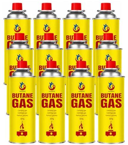 OptiProducts Butane Gas Canister 227g – Universal Fuel Cartridge for Camping Stove, BBQ Grill, Heater & Blow Torch – Safe, Lightweight Outdoor Cooking Gas Refill NEW