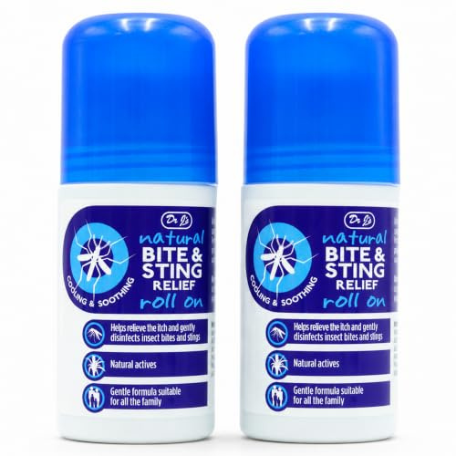 Bite & Sting Roll On 50ml 2 Pack – Fast Soothing Insect Bite Relief for Mosquito, Midge, Wasp & Bee Bites | Cooling Roll On for Itchy Irritated Skin & Outdoor First Aid