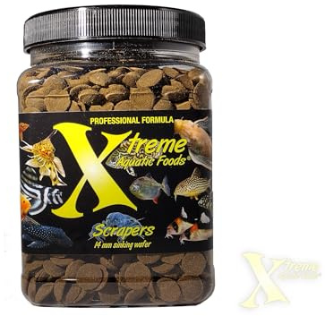Xtreme Scrapers Wafers - Premium 14mm Fast-Sinking Fish Food – Nutrient & Cellulose Rich Ideal for Nocturnal Feeders, Catfish, Plecostomus Species, and Loaches – USA Farm Grown - 510 grams (18oz)