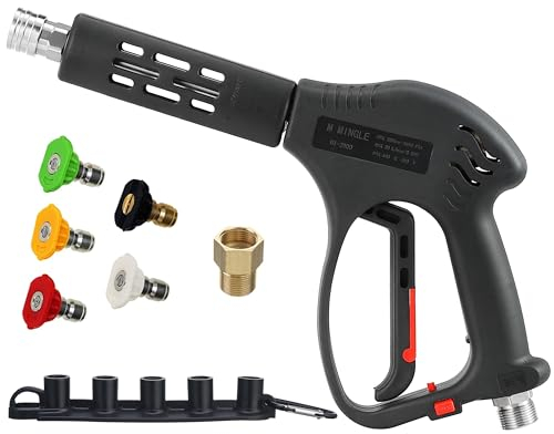 M MINGLE Pistola a Rondella ad Alta Pressione, 5000 psi, Ricambio per Acqua Calda e fredda, Attacco M22, 5 Ugelli