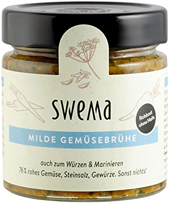 Frische Gemüsebrühe Mild für 8 Liter, 76% rohes Gemüse, Steinsalz, Gewürze 1 x 210 g