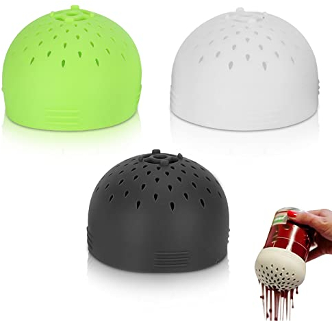 HERCHR 3 Stück Mini Dosen-Sieb, Silikon, 73 mm, Grau + Weiß + Grün