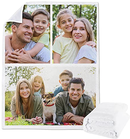 Lehaha personalisierte Decke mit Foto Selbst Gestalten Flanell Decke,Flauschige Extra Weich Wohndecke Flanell Couchdecke,Geburtstag Hochzeit Geschenk für Erwachsenes Baby Haustier,(100x150cm)