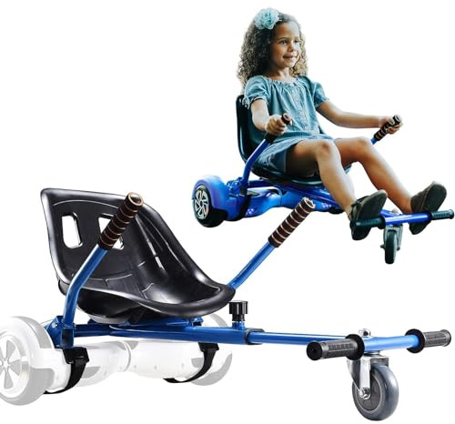 Hoverboard Seat Attachment for 6.5”-10” Hover Board, Buggy Go Kart Conversion Kit, Accessory for Self Balancing Scooter, Hoverboards Go-Cart for Kids or Adults, Blue