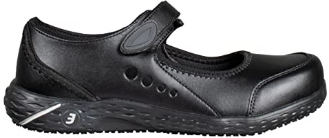 SAFETY JOGGER Arbetsskor dam 35 EU – Nilda – lätt, bekväm säkerhetssko med kardborreband, perfekt för vård, kök eller inomhus, halkfri, säkerhetssandal, svart, svart, 40 EU