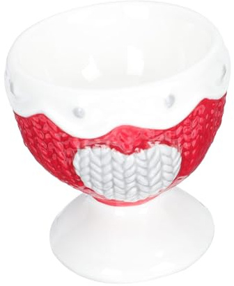 TOPBATHY Support Œuf Céramique Gaufrée Coquetier à Motif Relief Accessoire De Petit-déjeuner Joli Ornement Pour Maison