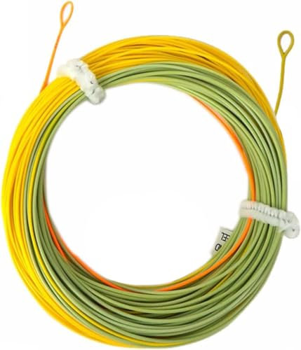 Schwimmende Fliegenschnur, Nymphenschnur, ultradünn, Einheitsgröße, Orange + Grün + Gelb