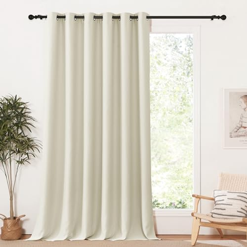PONY DANCE 1 Stück H 245 x B 200 cm Verdunkelungsvorhang - Gardinen Kinderzimmer Mädchen Vorhang Blickdicht Vorhänge mit Ösen Thermovorhang gegen Kälte, Hellbeige | für Wohnzimmer Große Fenster, 1 Stück H245 x B200 cm, Sichtschutz, UV-Schutz, Ösenschal, Abdunkelnd, Gardinen Blickdicht