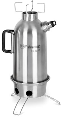 Petromax Fire Kettle Outdoor Stove - Campfire Cookware Boils Water or Heats Up Small Meals, Stainless Steel, 0.79 Quart