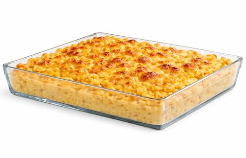 Ums 4.6-Qt (14'' x 10'' x 2.3'') Glass Baking Dishes for Oven, Borosilicate Glass Casserole Dish, Casserole Dishes for Oven, Microwave and Dishwasher Safe Clear Bakeware