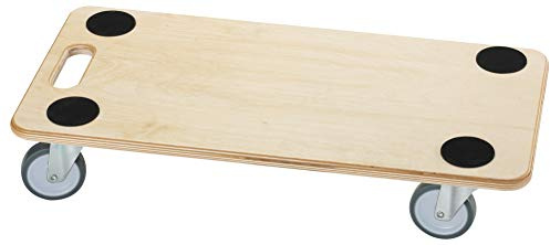 Dörner + Helmer Transportroller Stabil-Soft, 590x290x115 mm | 200kg Tragkraft, Gummiräder, für Kisten und Möbel, Natur