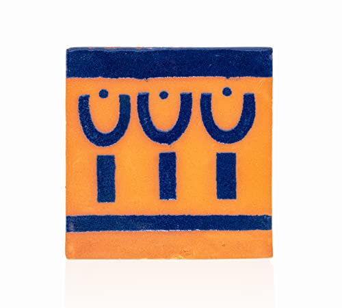 Generisch Fliese 10 x 10 cm Terracotta Keramikfliese handgemacht aus Mexiko - Mosaikfliese Dekorfliese Fair Trade (Arbol)