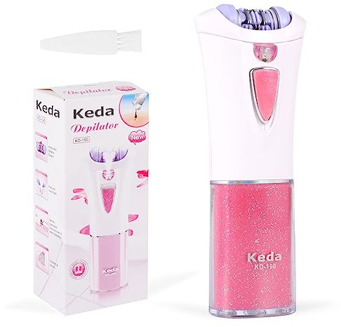 Facial Epilator for Women, Cordless Facial Hair Removal with LED Light, Electric Trimmer Tweezer for Women Face Arm Underarm Chin Bikini, Painless Smooth Glide Mini Epilator Shaver for Home Travel