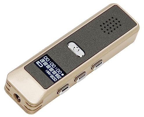 Digitaler Diktiergerät, AI Intelligent HD Noise Sprachaktivierter Rekorder mit MP3-Player, Diktiergerät für Besprechungen (Goldschale 8 GB)
