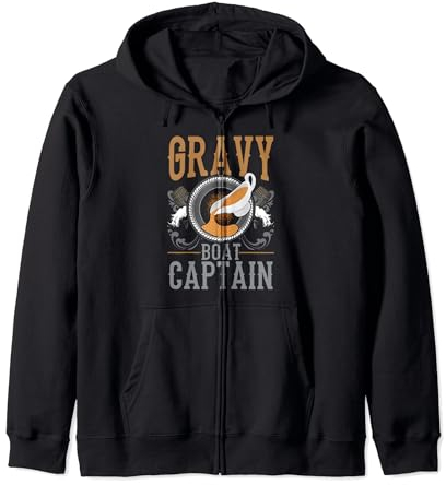 Gravy Boat Captain Thanksgiving Turkey Day Family Dinner Zip Hoodie