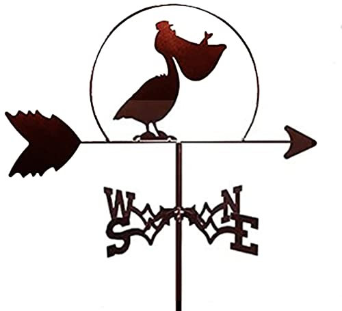 Banderuola segnavento in metallo Indicatore di direzione del vento Scena segnavento da giardino con rivestimento antiruggine Resistente alla corrosione Strumenti di misurazione da tetto, Anatra (Tuca